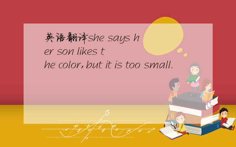 英语翻译she says her son likes the color,but it is too small.