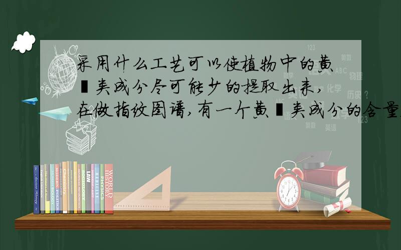 采用什么工艺可以使植物中的黄酮类成分尽可能少的提取出来,在做指纹图谱,有一个黄酮类成分的含量太高了