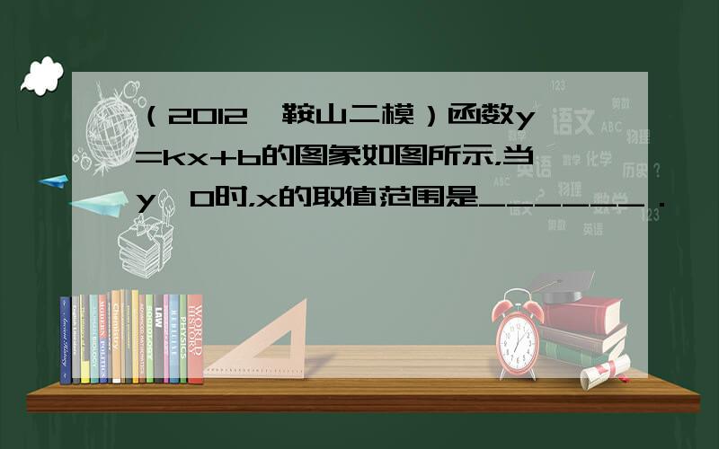 （2012•鞍山二模）函数y=kx+b的图象如图所示，当y＜0时，x的取值范围是______．