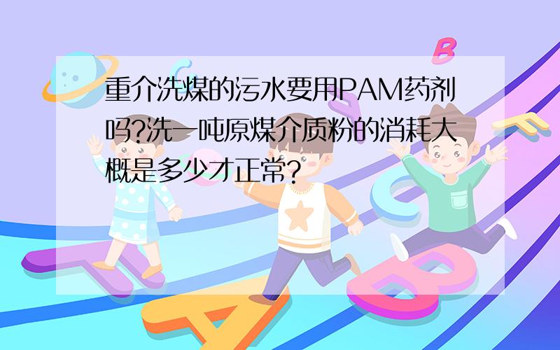 重介洗煤的污水要用PAM药剂吗?洗一吨原煤介质粉的消耗大概是多少才正常?