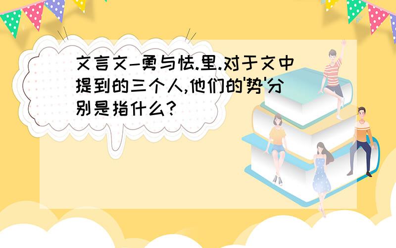 文言文-勇与怯.里.对于文中提到的三个人,他们的'势'分别是指什么?