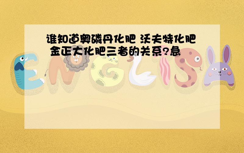 谁知道奥磷丹化肥 沃夫特化肥 金正大化肥三者的关系?急