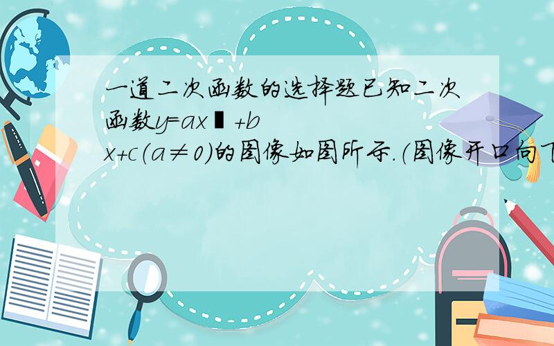 一道二次函数的选择题已知二次函数y=ax²+bx+c（a≠0）的图像如图所示.（图像开口向下,顶点在第二象限,