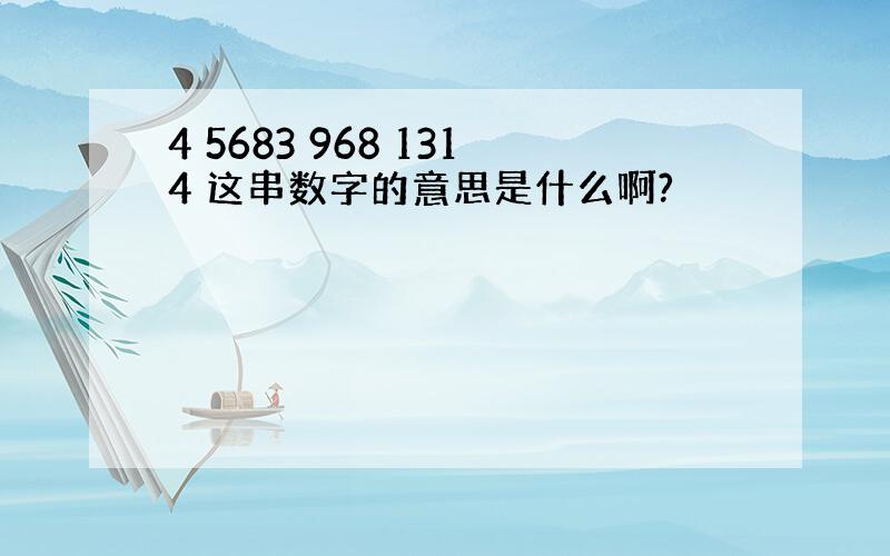 4 5683 968 1314 这串数字的意思是什么啊?