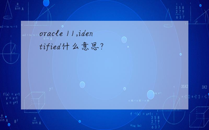 oracle 11,identified什么意思?