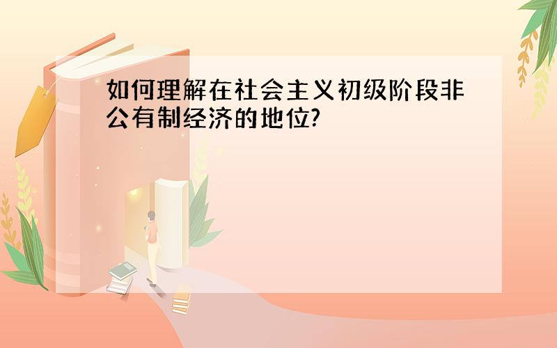 如何理解在社会主义初级阶段非公有制经济的地位?