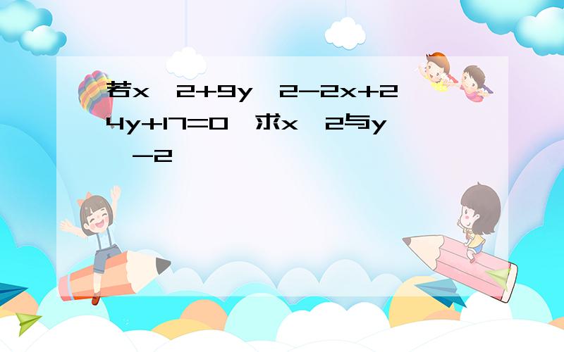 若x^2+9y^2-2x+24y+17=0,求x^2与y^-2