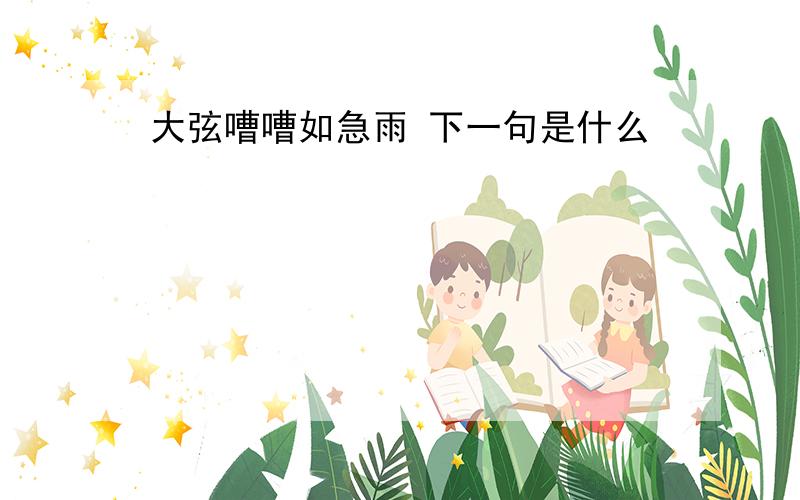 大弦嘈嘈如急雨 下一句是什么