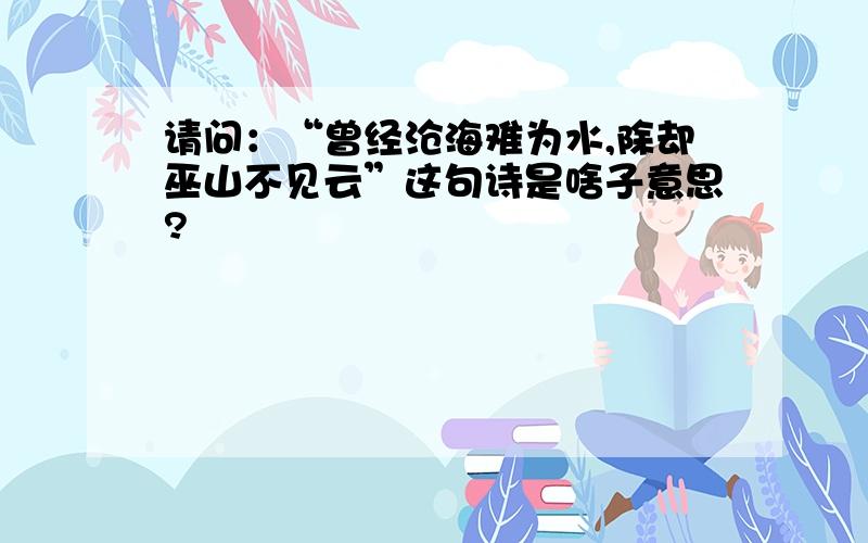 请问：“曾经沧海难为水,除却巫山不见云”这句诗是啥子意思?