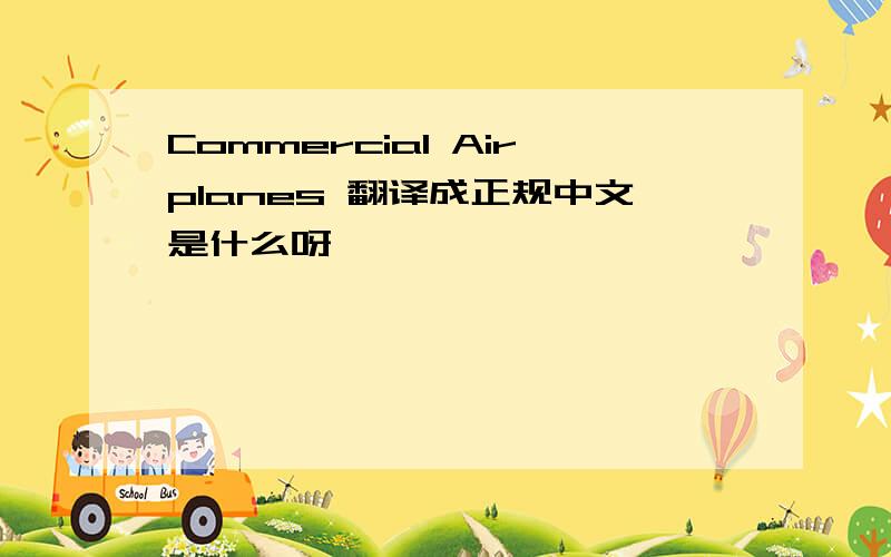 Commercial Airplanes 翻译成正规中文是什么呀