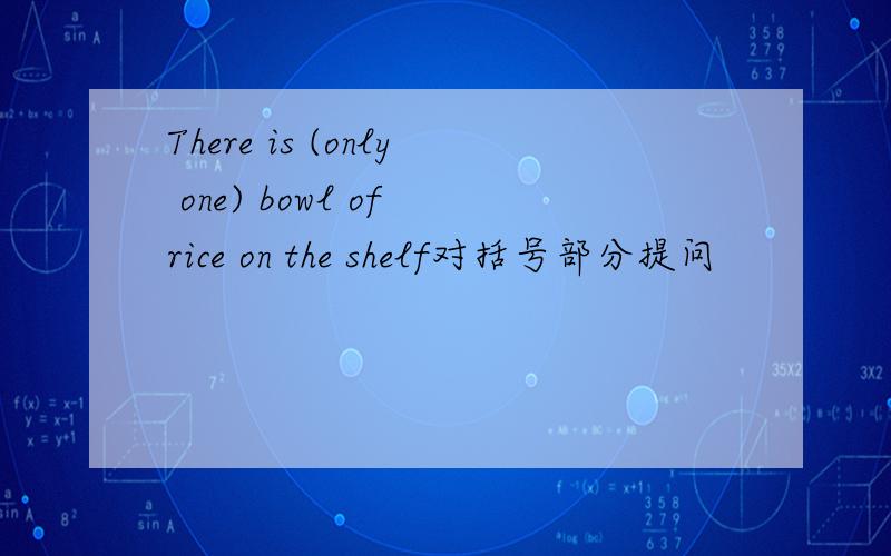 There is (only one) bowl of rice on the shelf对括号部分提问