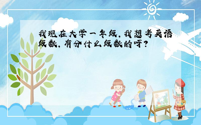 我现在大学一年级,我想考英语级数,有分什么级数的呀?