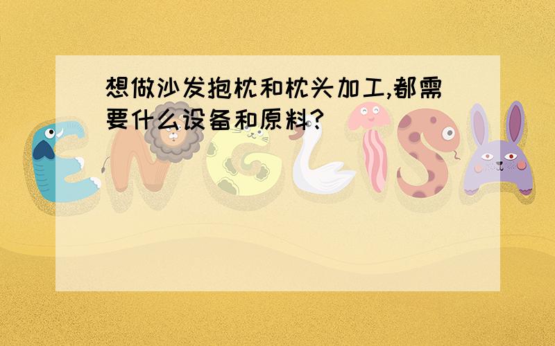 想做沙发抱枕和枕头加工,都需要什么设备和原料?