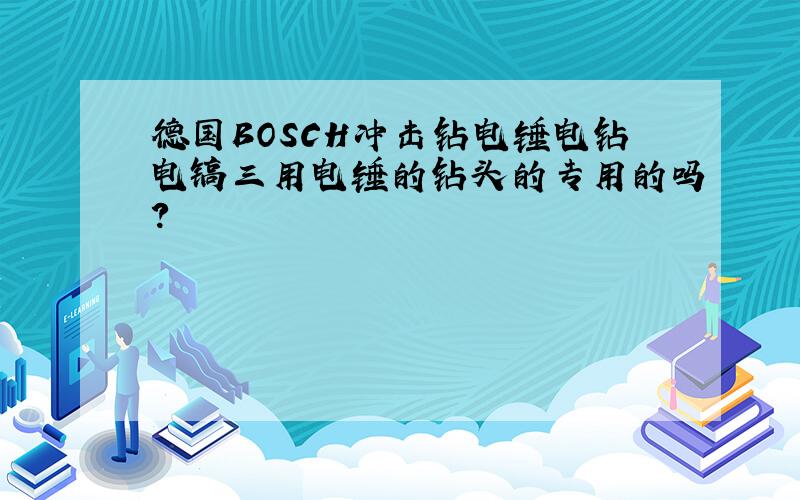 德国BOSCH冲击钻电锤电钻电镐三用电锤的钻头的专用的吗?