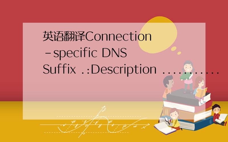 英语翻译Connection-specific DNS Suffix .:Description ...........