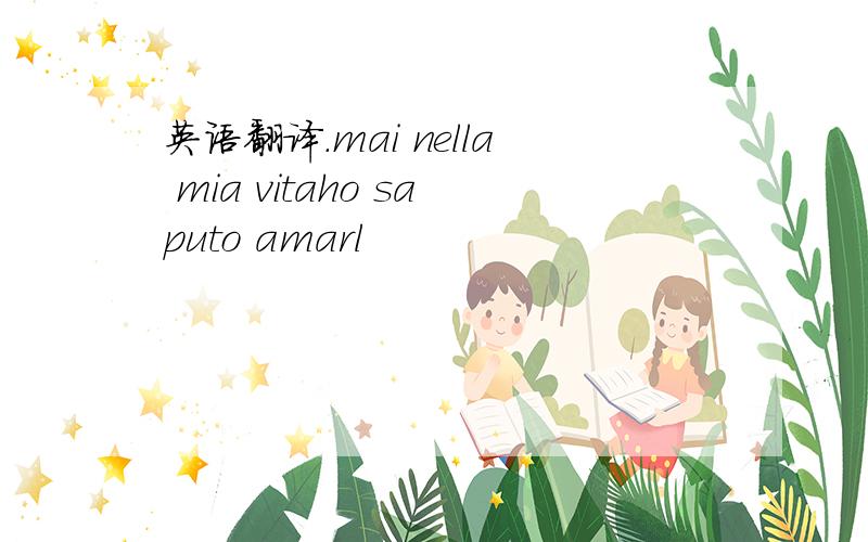 英语翻译.mai nella mia vitaho saputo amarl