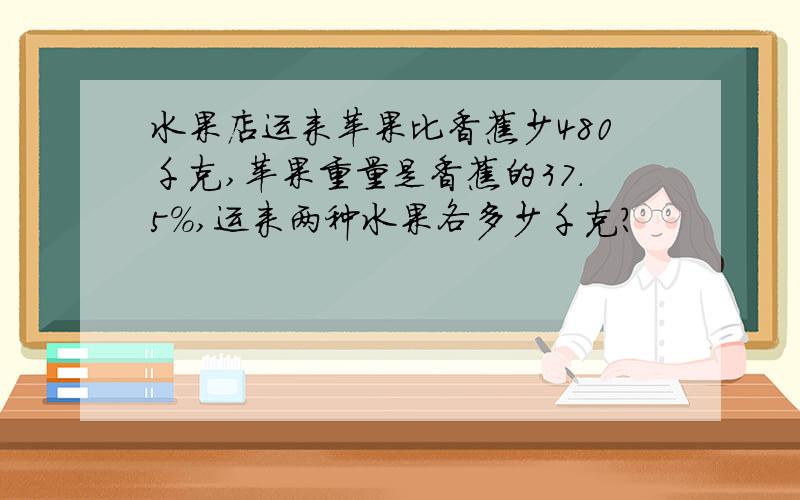 水果店运来苹果比香蕉少480千克,苹果重量是香蕉的37.5%,运来两种水果各多少千克?