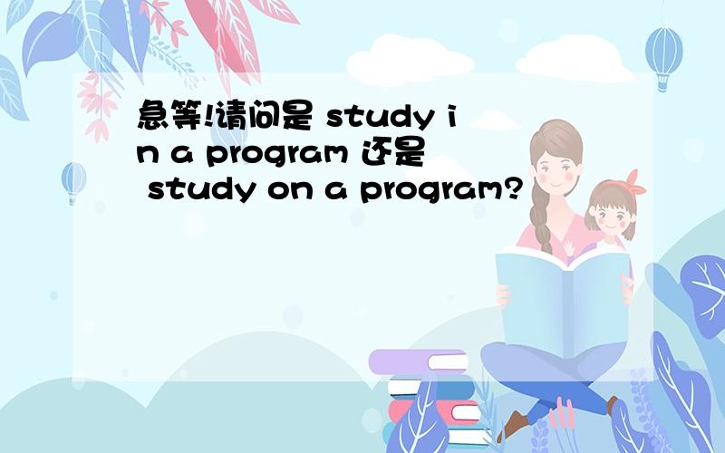 急等!请问是 study in a program 还是 study on a program?