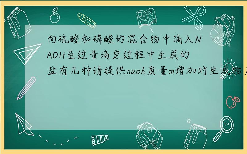 向硫酸和磷酸的混合物中滴入NAOH至过量滴定过程中生成的盐有几种请提供naoh质量m增加时生成物质的顺序