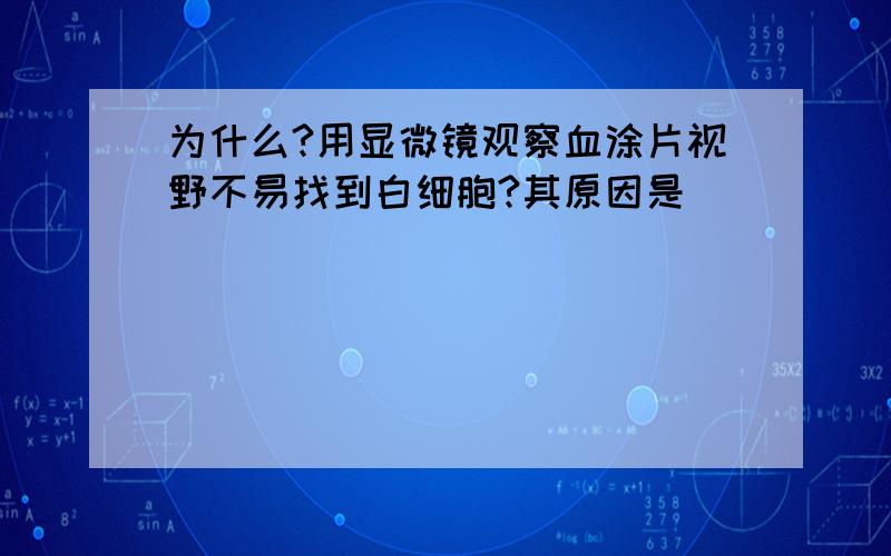 为什么?用显微镜观察血涂片视野不易找到白细胞?其原因是