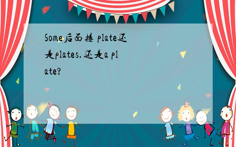 Some后面接 plate还是plates,还是a plate?