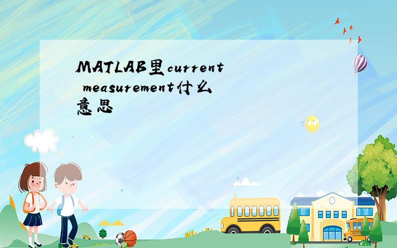 MATLAB里current measurement什么意思