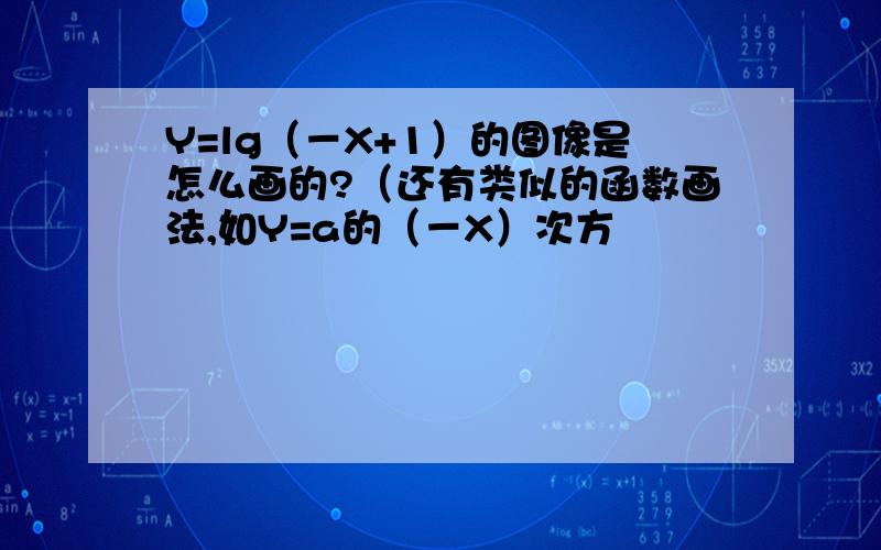 Y=lg（－X+1）的图像是怎么画的?（还有类似的函数画法,如Y=a的（－X）次方