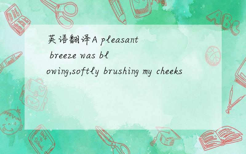 英语翻译A pleasant breeze was blowing,softly brushing my cheeks