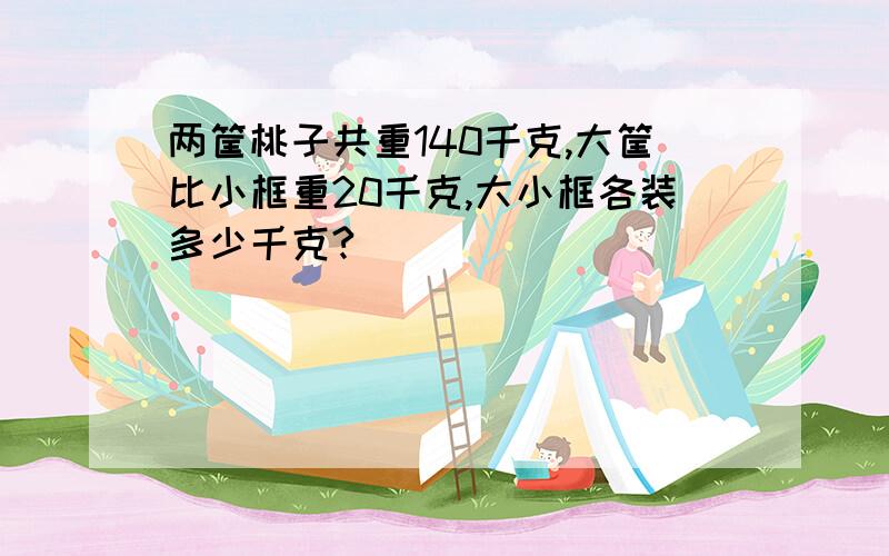 两筐桃子共重140千克,大筐比小框重20千克,大小框各装多少千克?