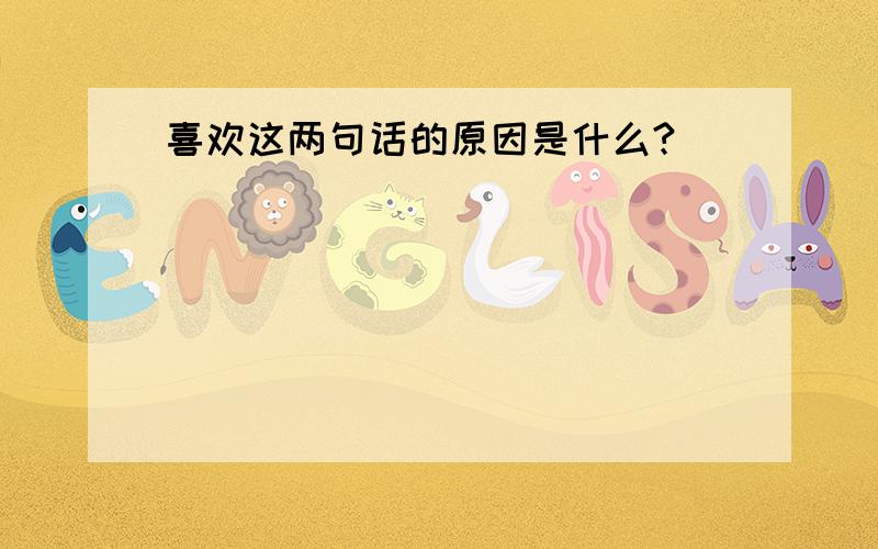 喜欢这两句话的原因是什么?