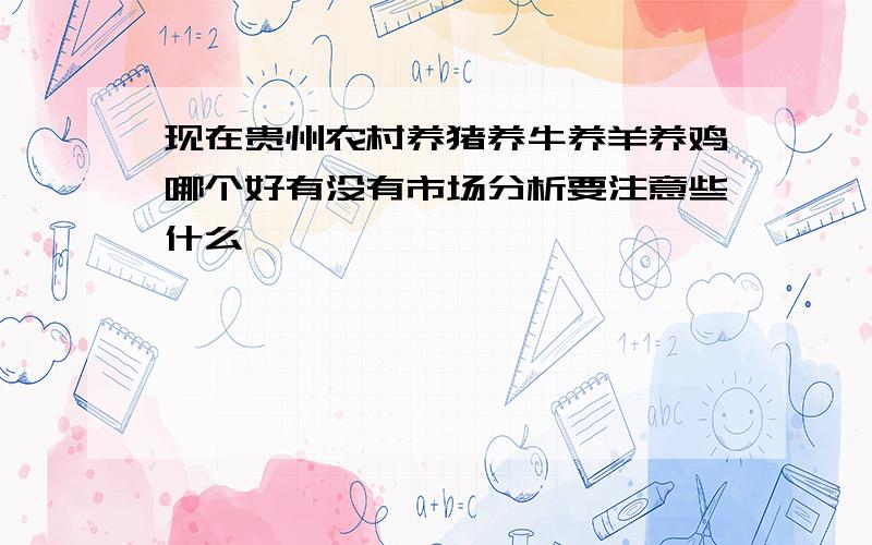 现在贵州农村养猪养牛养羊养鸡哪个好有没有市场分析要注意些什么