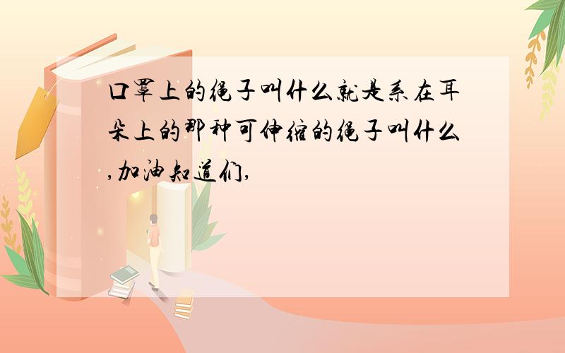 口罩上的绳子叫什么就是系在耳朵上的那种可伸缩的绳子叫什么,加油知道们,