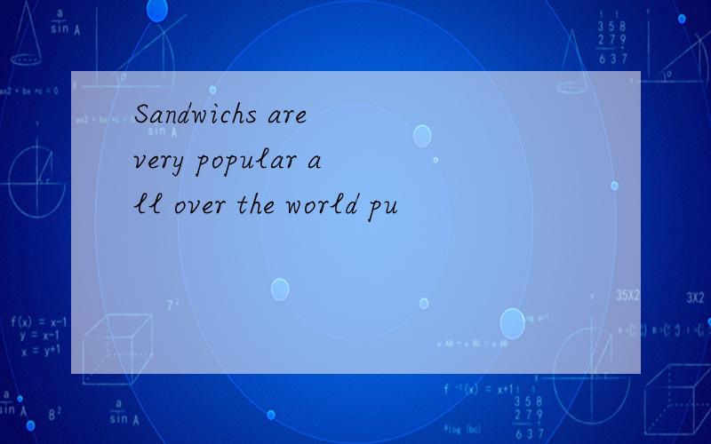 Sandwichs are very popular all over the world pu