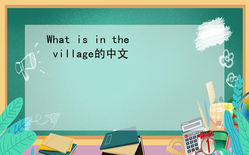 What is in the village的中文