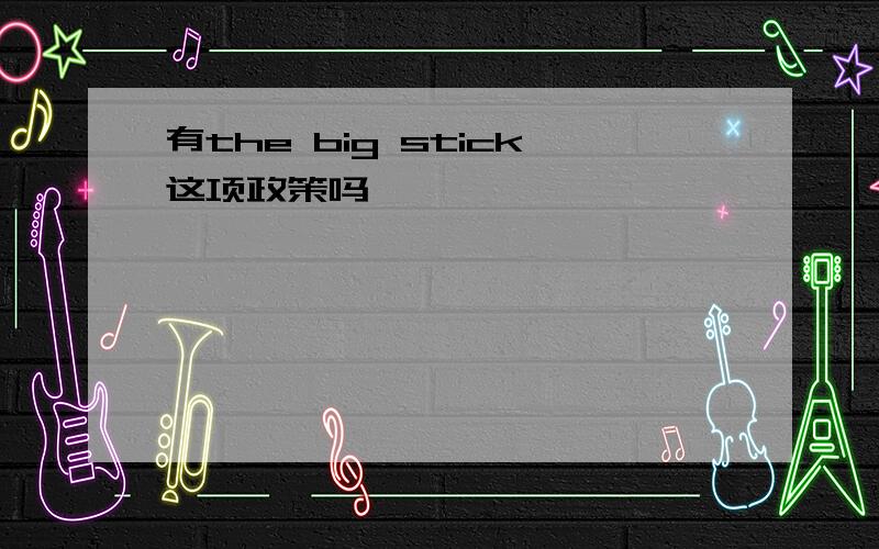 有the big stick这项政策吗