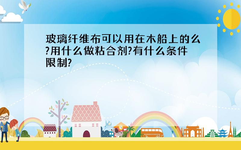 玻璃纤维布可以用在木船上的么?用什么做粘合剂?有什么条件限制?