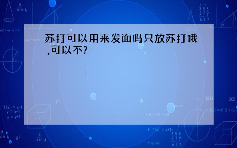 苏打可以用来发面吗只放苏打哦 ,可以不?