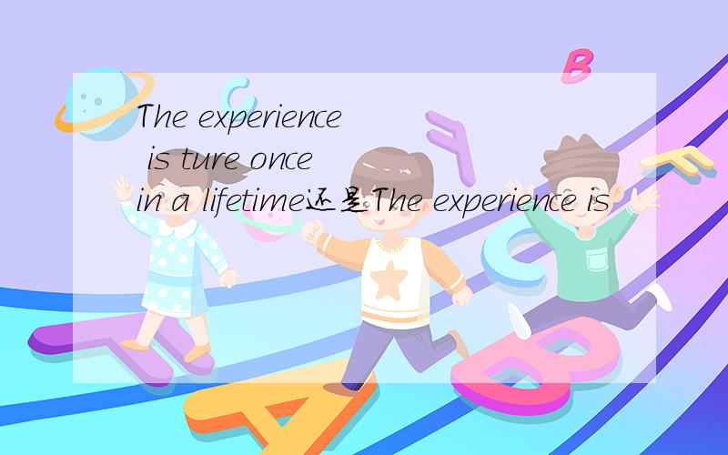 The experience is ture once in a lifetime还是The experience is