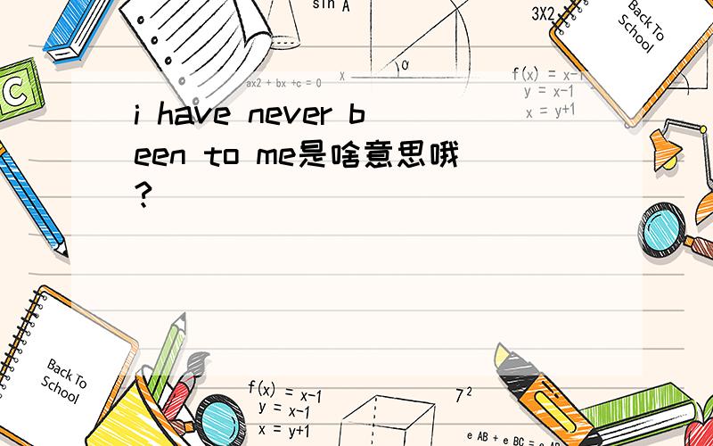 i have never been to me是啥意思哦?