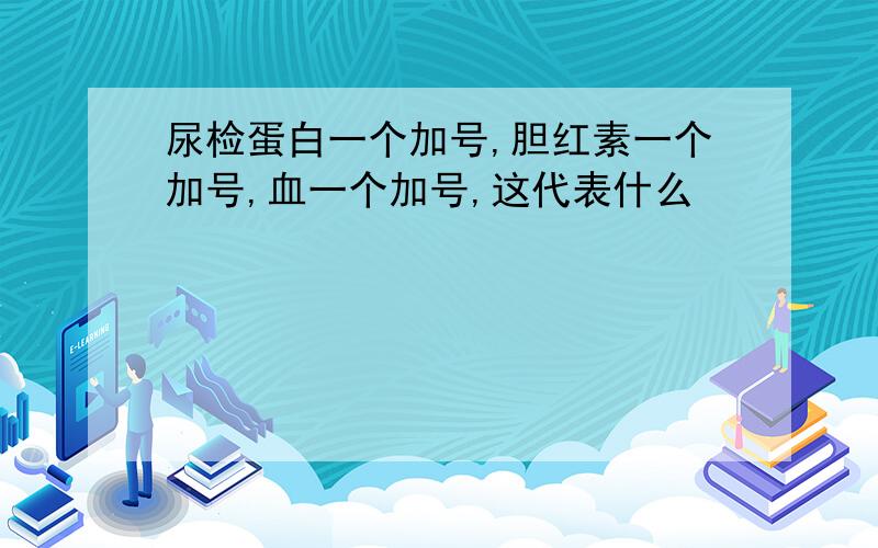 尿检蛋白一个加号,胆红素一个加号,血一个加号,这代表什么