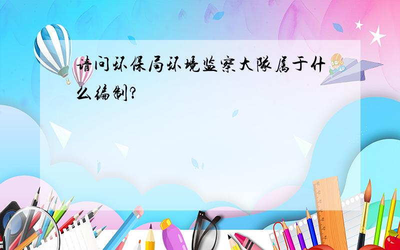 请问环保局环境监察大队属于什么编制?