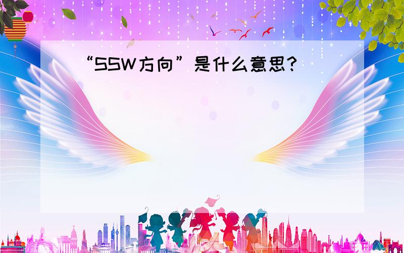 “SSW方向”是什么意思?