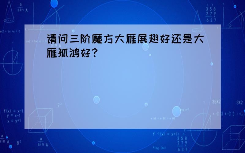 请问三阶魔方大雁展翅好还是大雁孤鸿好?