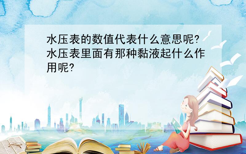 水压表的数值代表什么意思呢?水压表里面有那种黏液起什么作用呢?