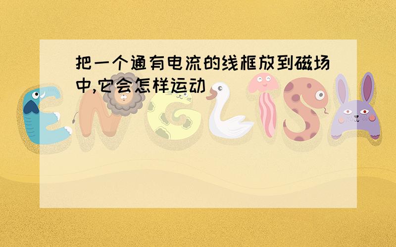 把一个通有电流的线框放到磁场中,它会怎样运动