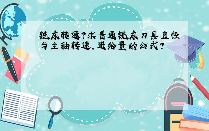 铣床转速?求普通铣床刀具直径与主轴转速,进给量的公式?