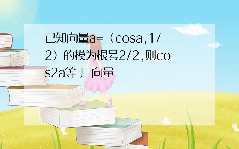 已知向量a=（cosa,1/2）的模为根号2/2,则cos2a等于 向量