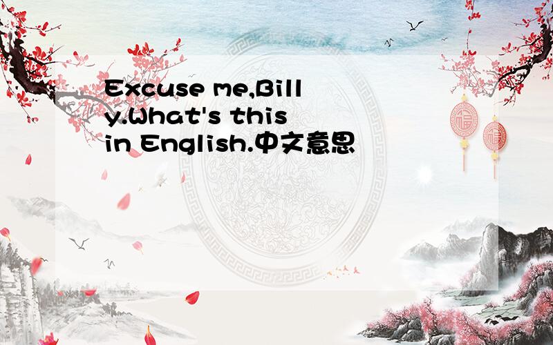 Excuse me,Billy.What's this in English.中文意思