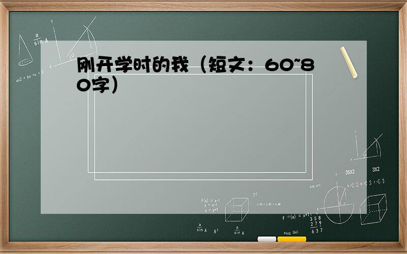 刚开学时的我（短文：60~80字）