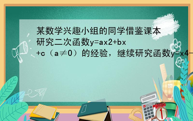 某数学兴趣小组的同学借鉴课本研究二次函数y=ax2+bx+c（a≠0）的经验，继续研究函数y=x4-2x2-1．